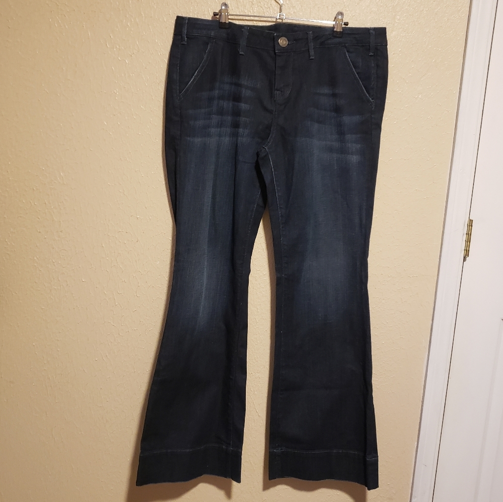 Vigoss Denim Flare Jeans Size‎ 15 NWOT Tall 33” Plus Size Dark Wash